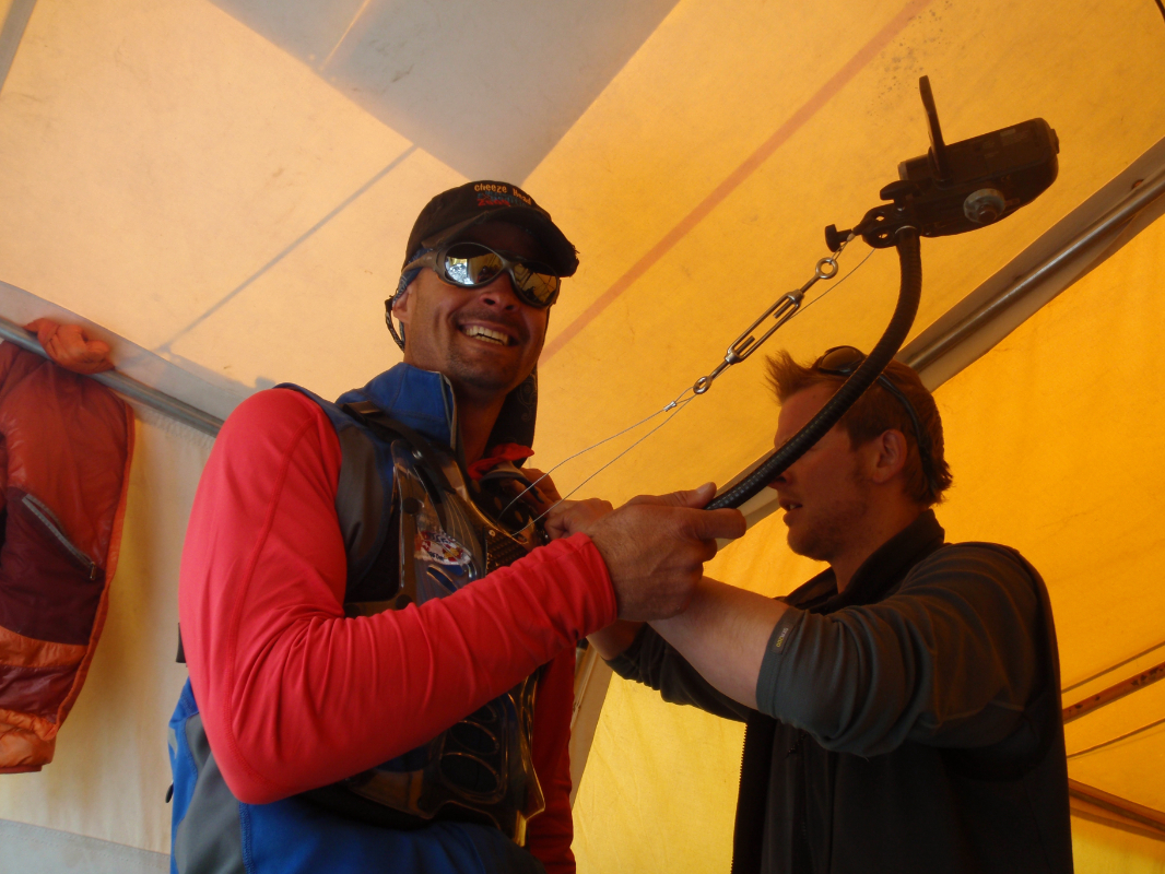 Adjusting the camera at Camp 2